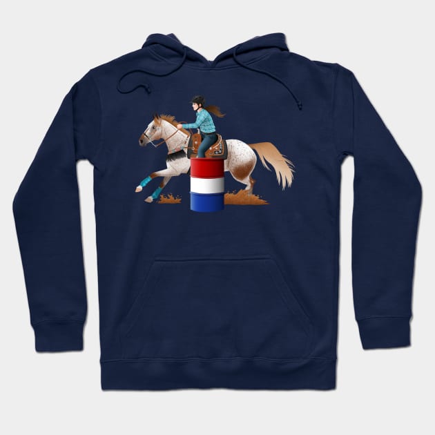 Appaloosa Barrel Racer - Equine Rampaige Hoodie by Equine Rampaige